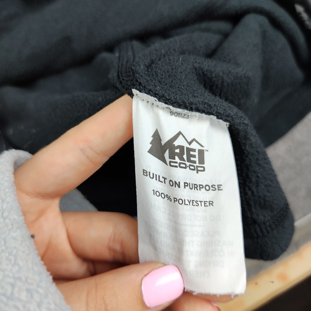 REI Fleece Pullover Sz medium Womens 1/4 Zip Black Long Sleeve Gorpcore - Picture 5 of 6